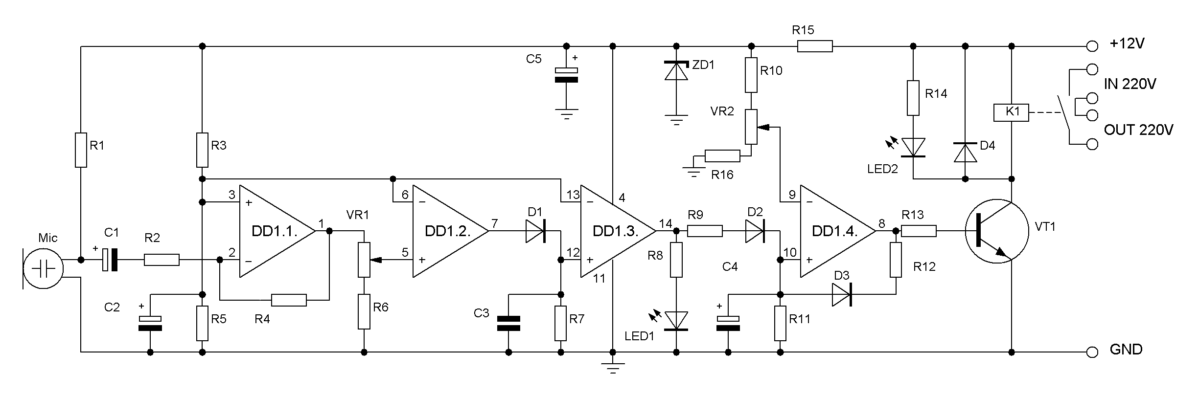 Lm324n схема включения в датчике движения